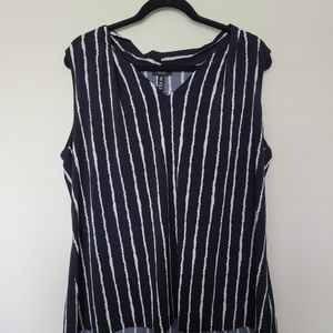 Jones New York Striped Navy Blouse